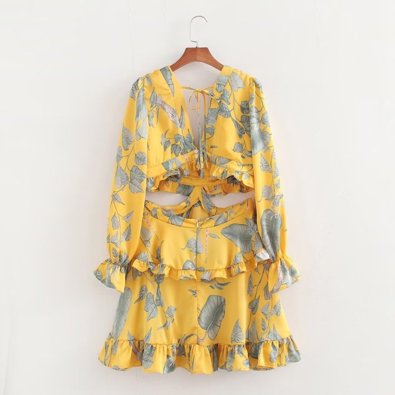 Women’s Satin Brazilian Waist Hollow Cutout Dress - Image 2