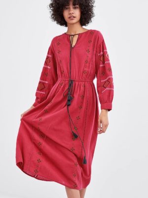 Bohemian Ethnic Embroidered Stylish Women’s Dress