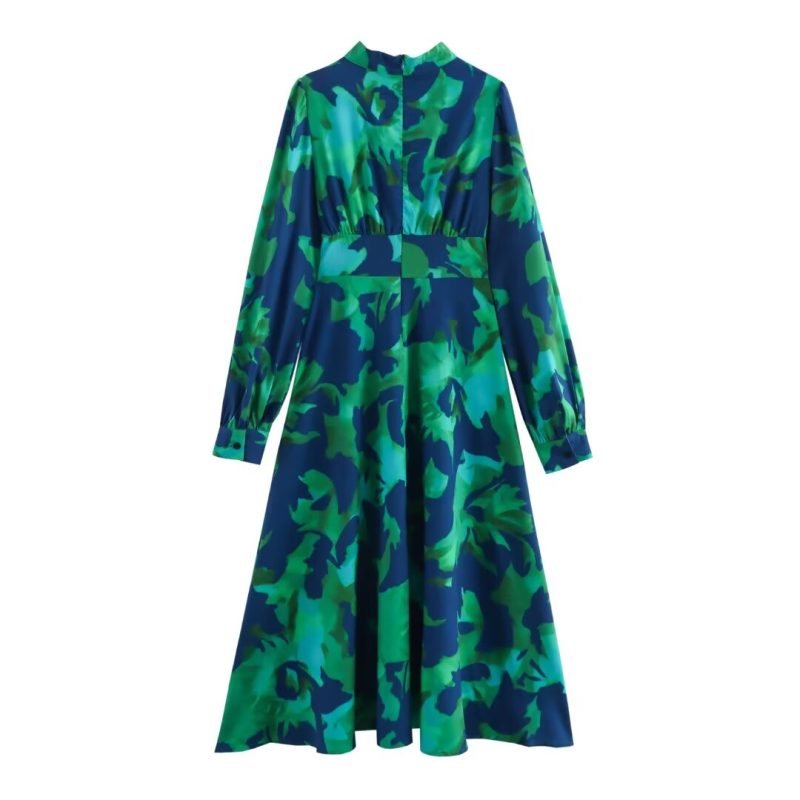 French Design Casual Printed Long Sleeve Dress - Image 2