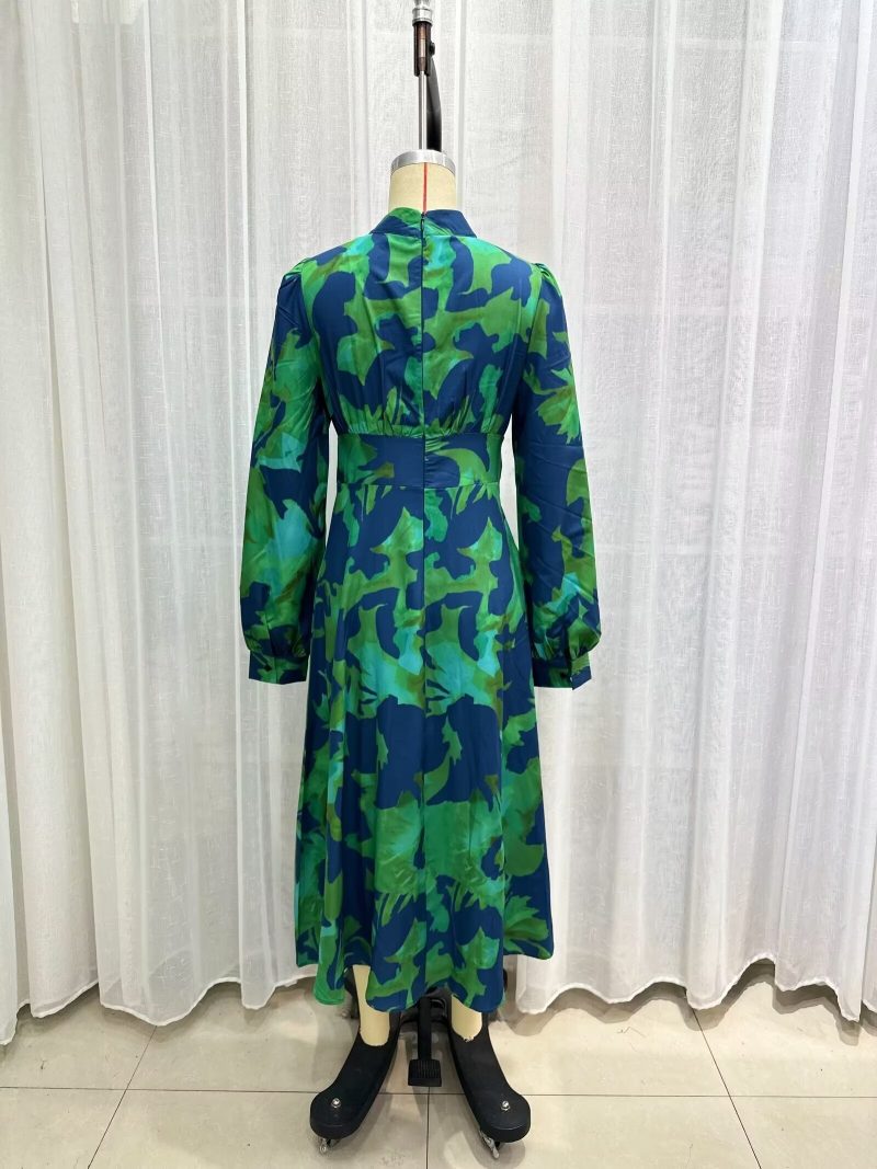 French Design Casual Printed Long Sleeve Dress - Image 4