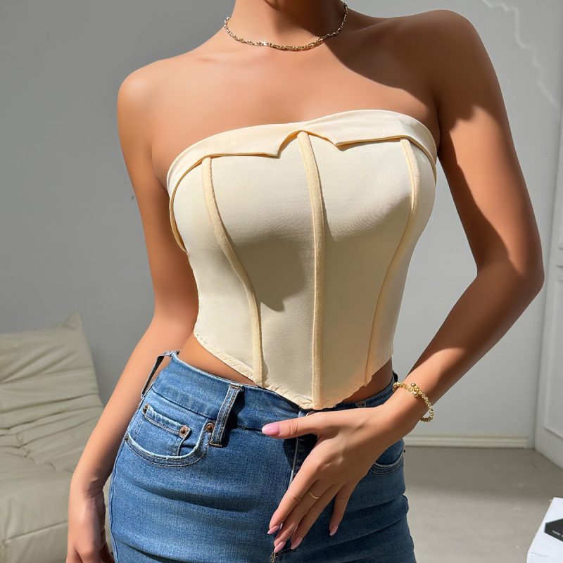 Solid Color Sexy Wrapped Chest Bra Top - Image 3