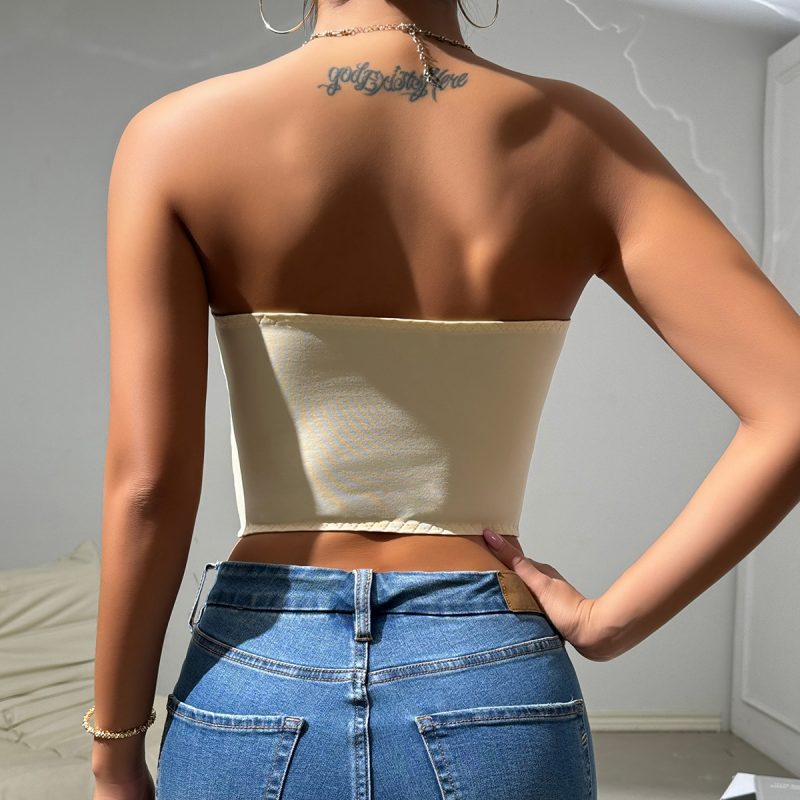 Solid Color Sexy Wrapped Chest Bra Top - Image 4