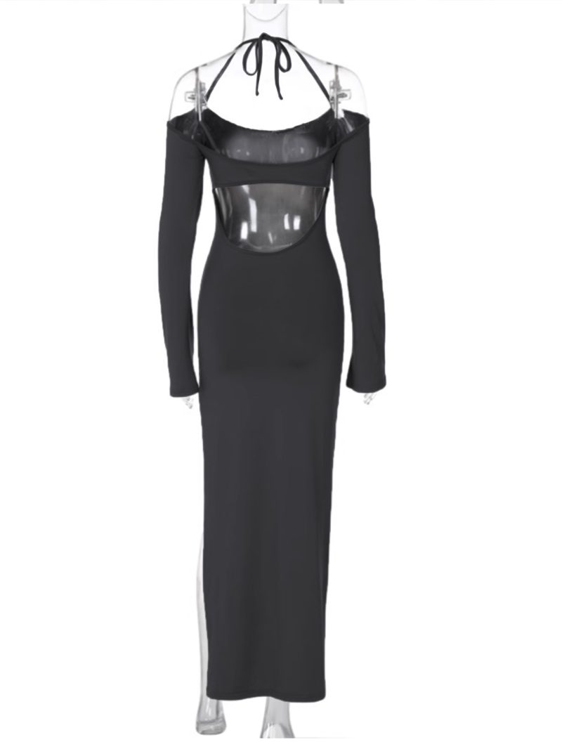 Halter Slit Dress Autumn Winter Sweet Niche Design - Image 4