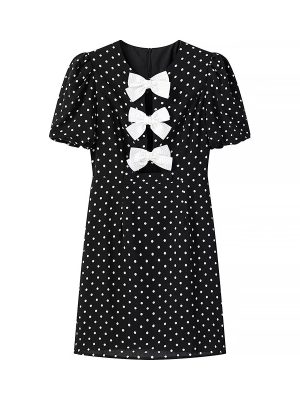 Youthful Polka Dot Puff Sleeve Summer Dress