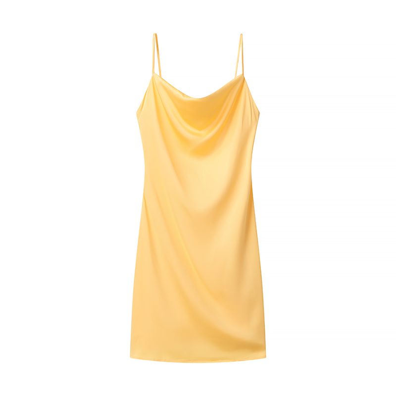 Sexy Satin Multi-Color Suspender Short Dress - Image 3