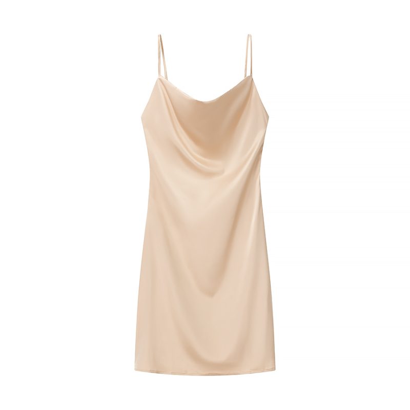 Sexy Satin Multi-Color Suspender Short Dress - Image 4