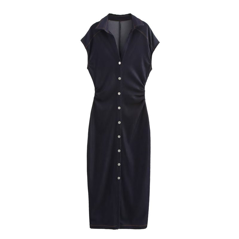 Summer Women’s Casual Denim Shirt Dress