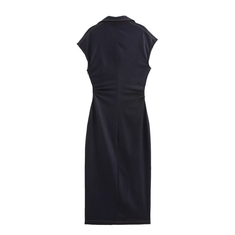Summer Women’s Casual Denim Shirt Dress - Image 2
