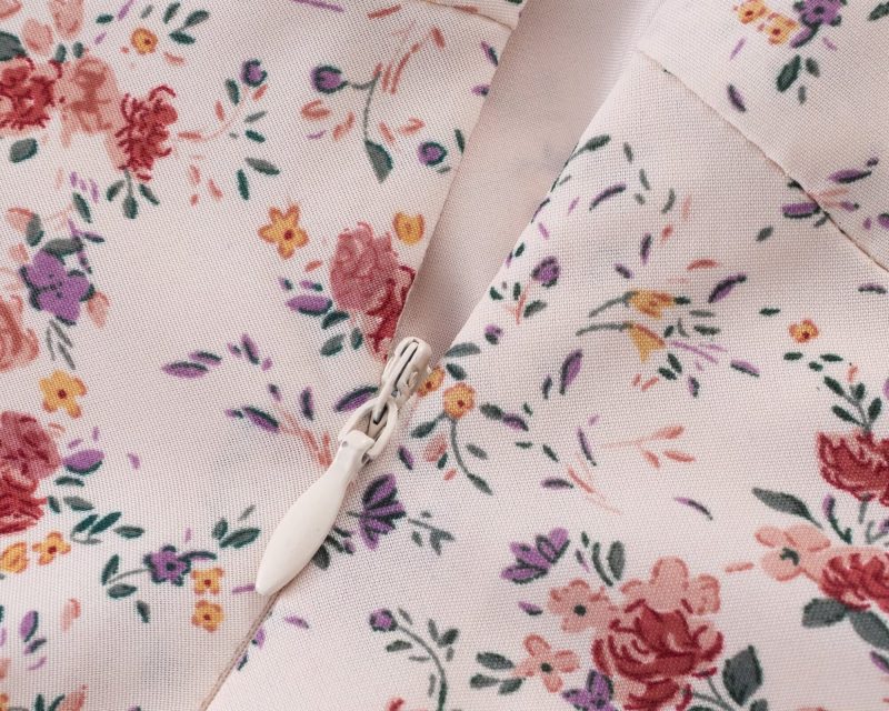 Sweet Floral Ruffled Slim Fit Spaghetti Dress - Image 3