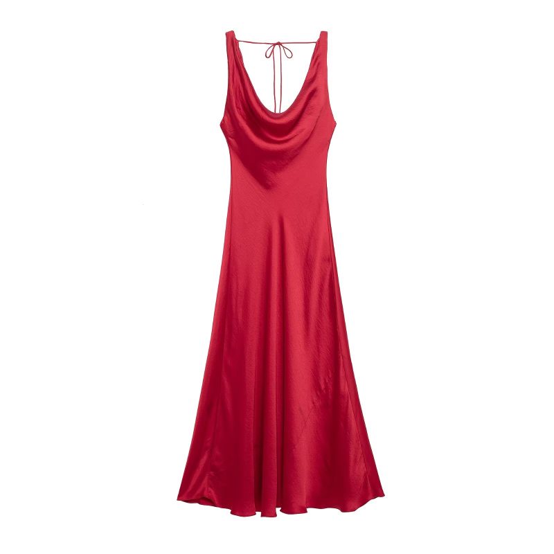 Elegant Silk Satin Sexy Spring Summer Dress