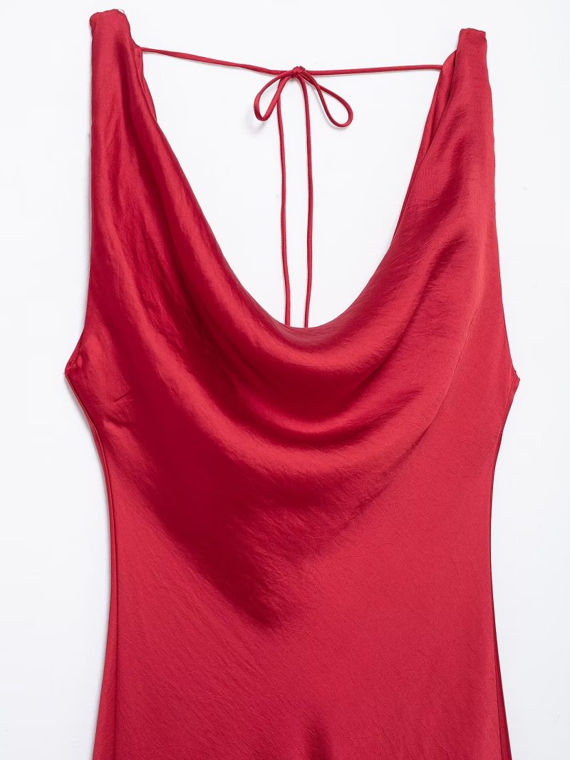 Elegant Silk Satin Sexy Spring Summer Dress - Image 2