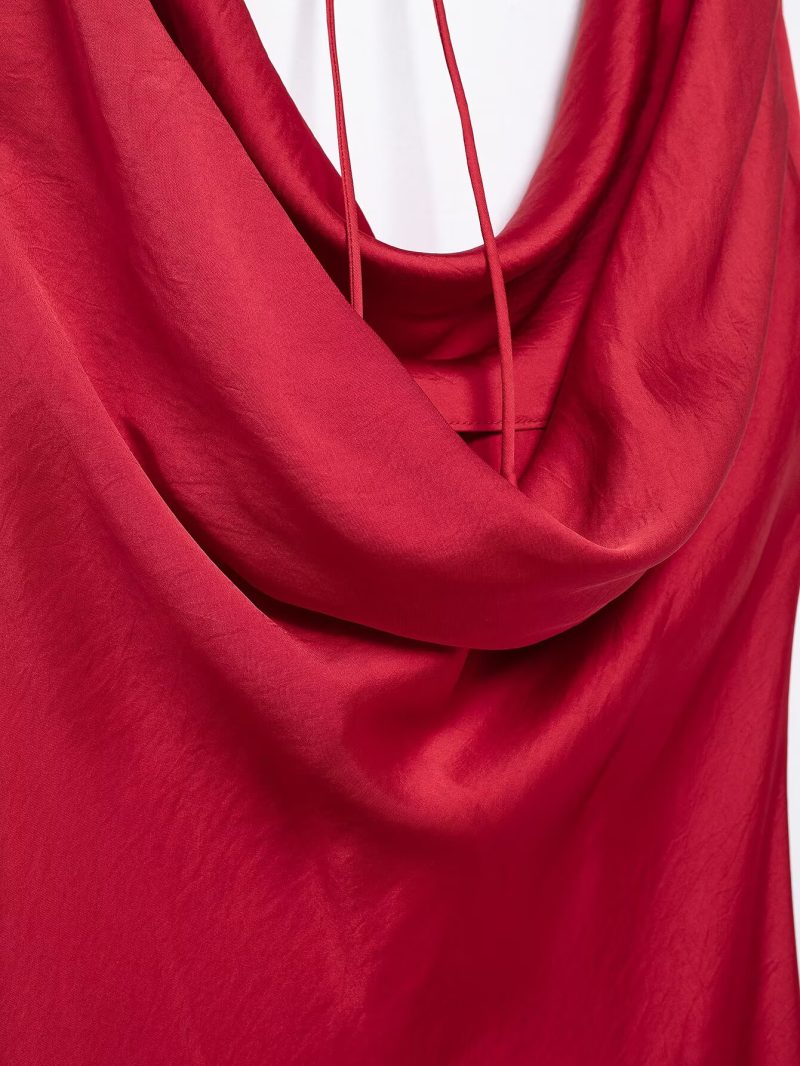 Elegant Silk Satin Sexy Spring Summer Dress - Image 4