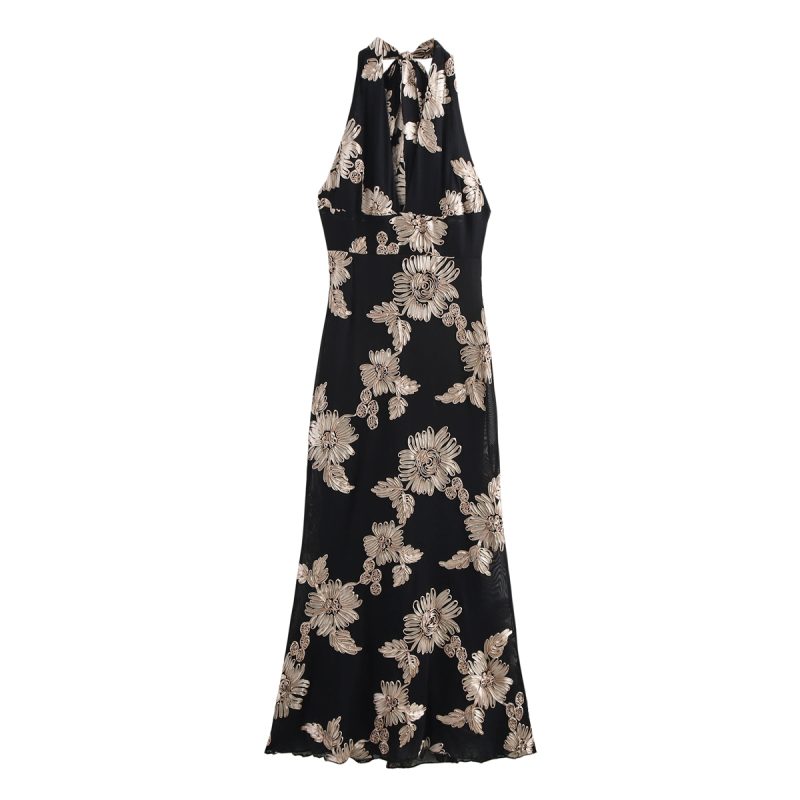 Spring Women’s 3D Mesh Embroidery Dress