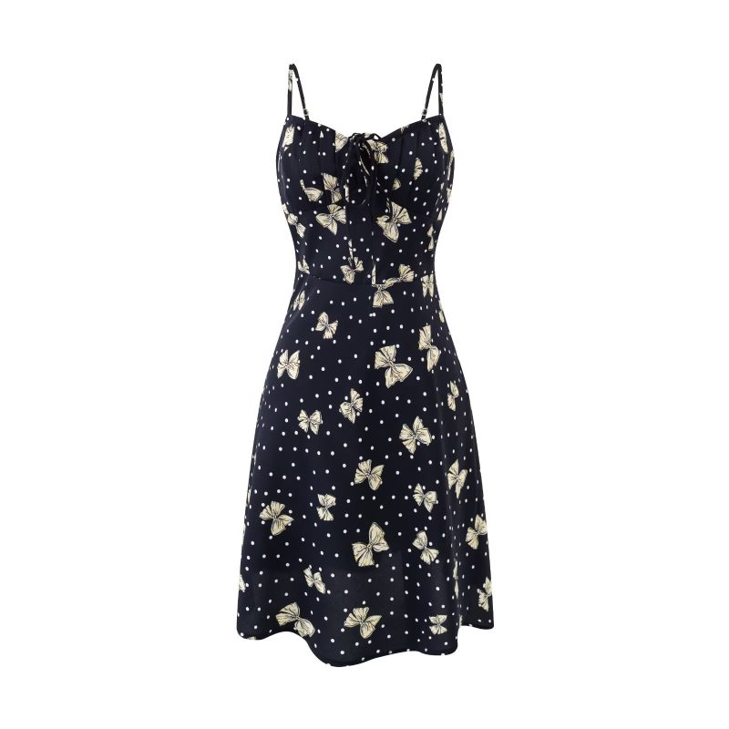Spring Gentle Butterfly Floral Print Dress