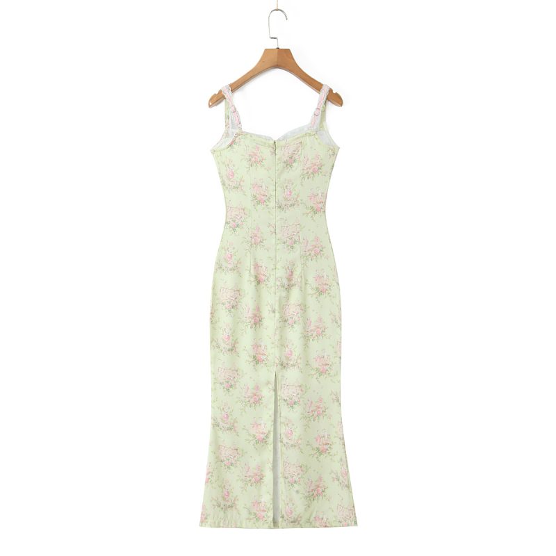 Pastoral Printed Bow Sheath Cami Dress - Image 4