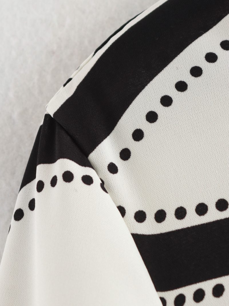 Printed A-Line Long Sleeve Beach Midi Dress - Image 4