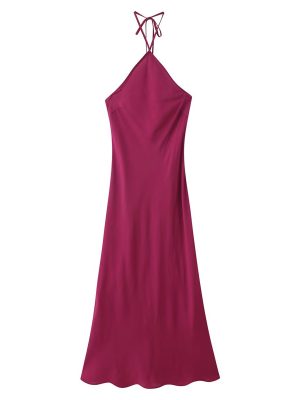 Elegant Silk Satin Halter Underwear Dress