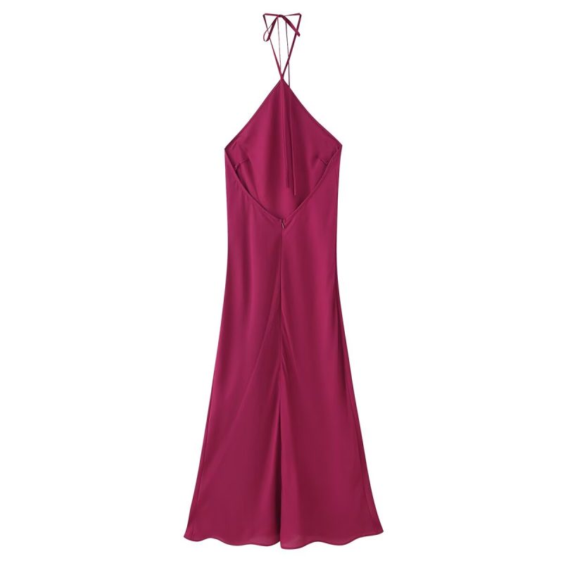 Elegant Silk Satin Halter Underwear Dress - Image 2
