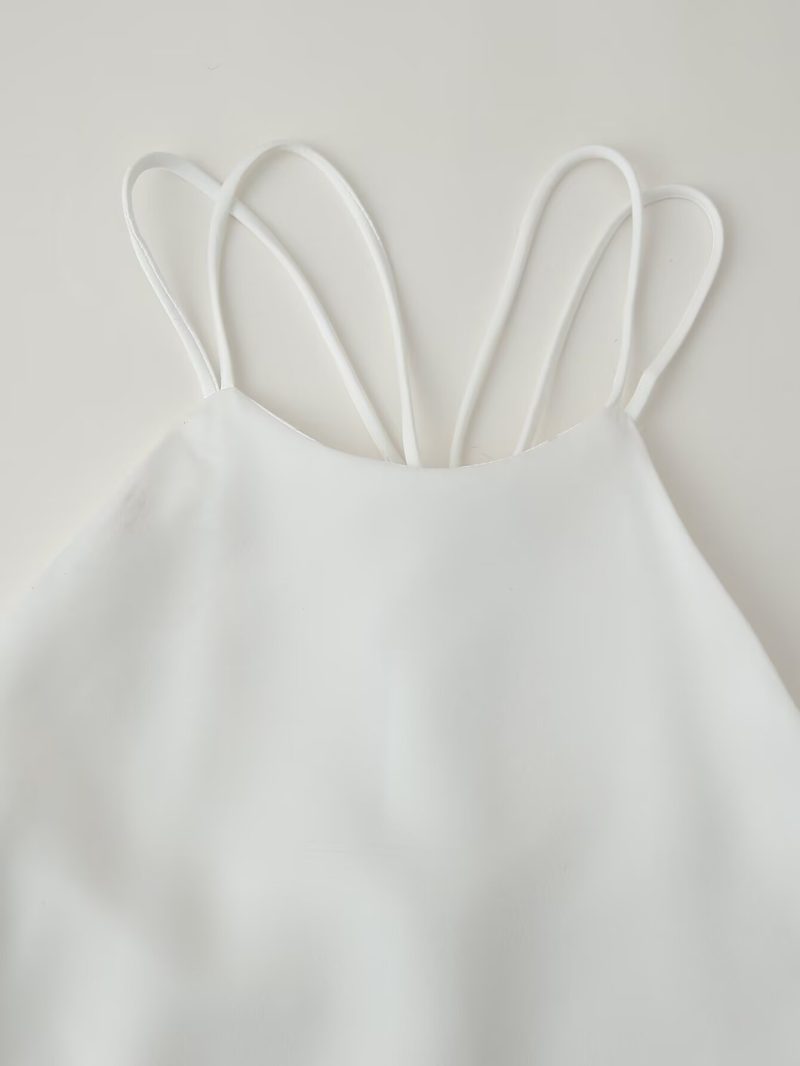 Back Decorative Satin Sling Dress - Image 2