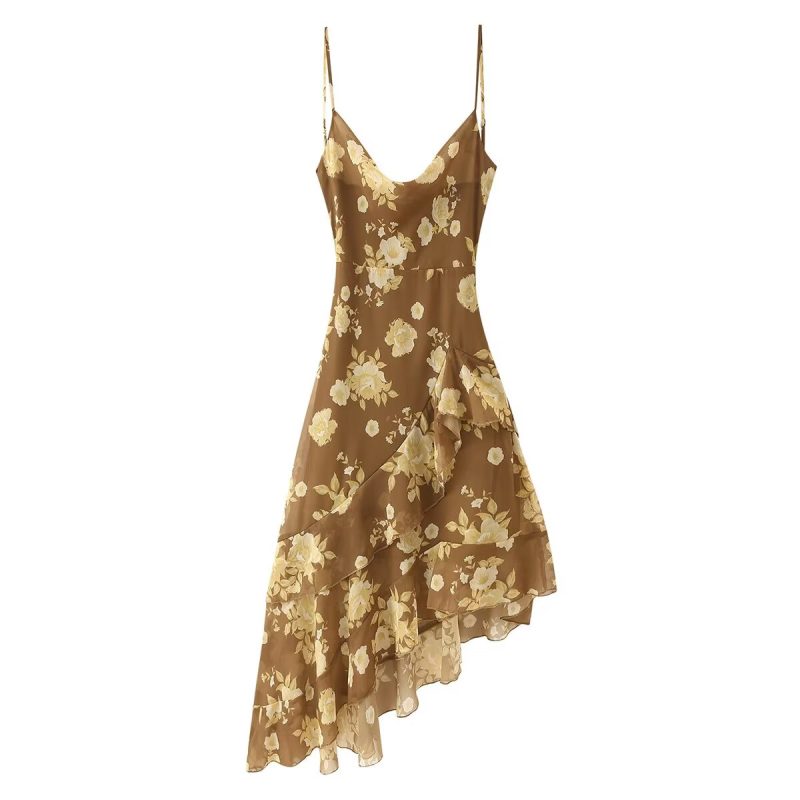 Sexy Double Layer Ruffled Swing Collar Dress