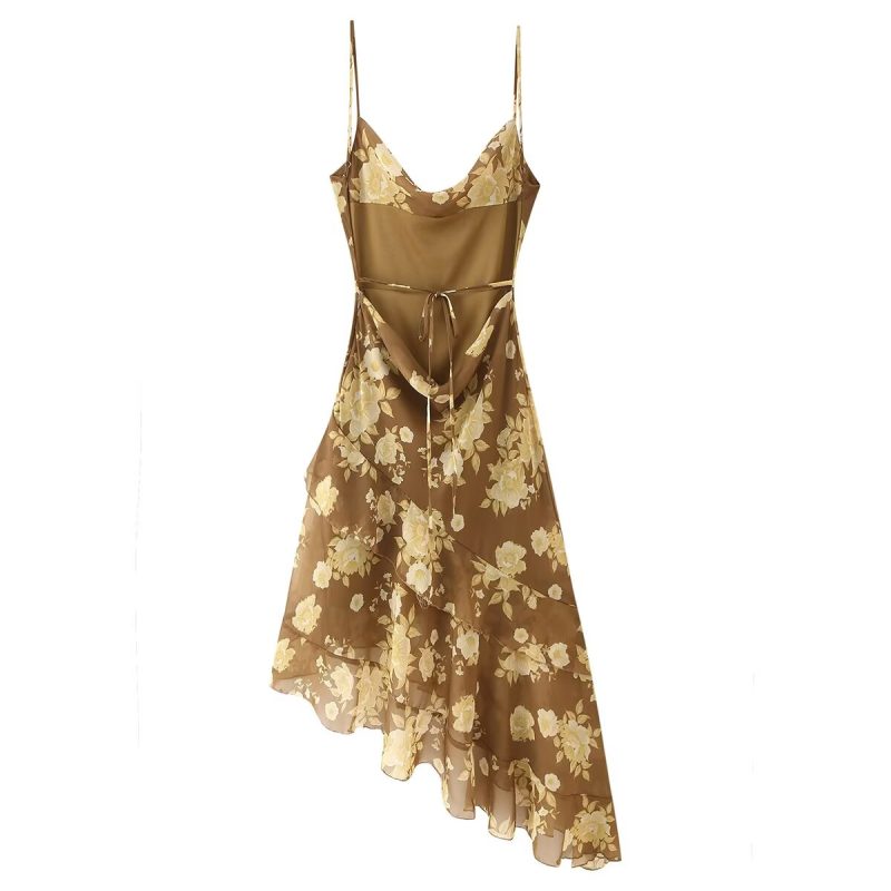 Sexy Double Layer Ruffled Swing Collar Dress - Image 2