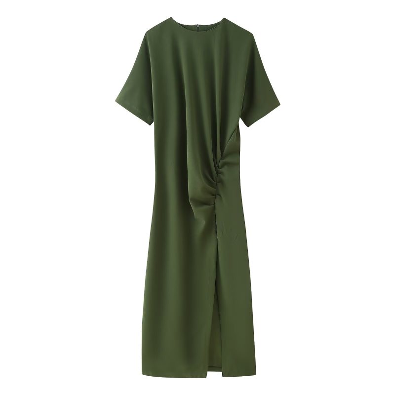 Elegant Spring Pleated Midi Dress for Women