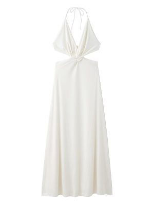 Sexy Deep V Halter Beach Vacation Dress