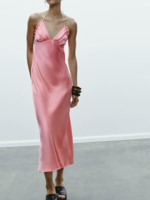 French Design Silk Satin Spring Dress