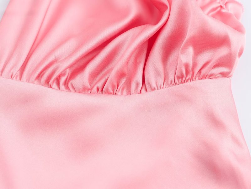 French Design Silk Satin Spring Dress - Image 3