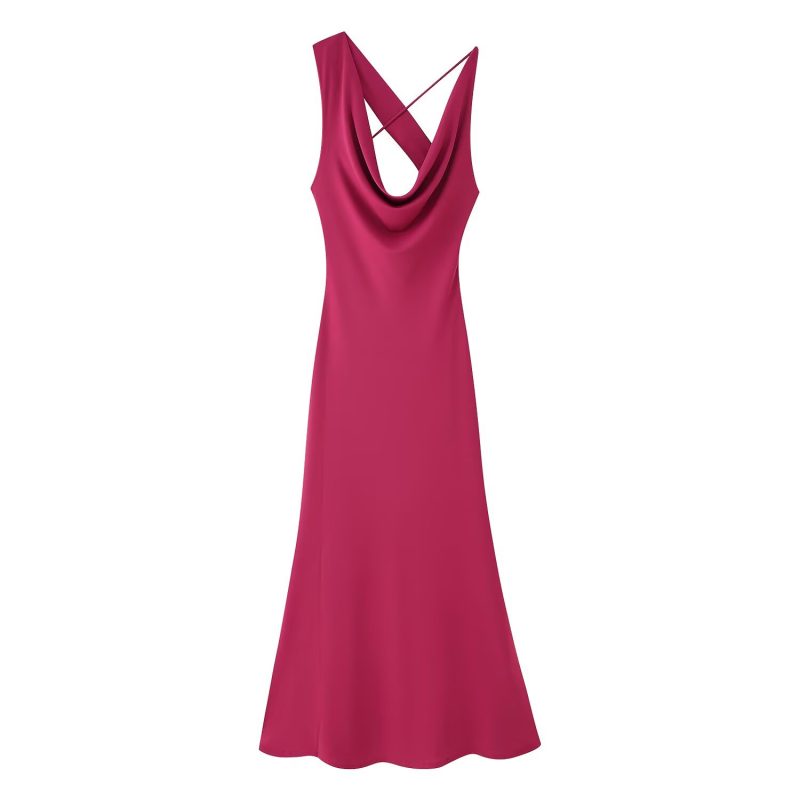 Elegant High-Grade Rose Red Dress - Image 2