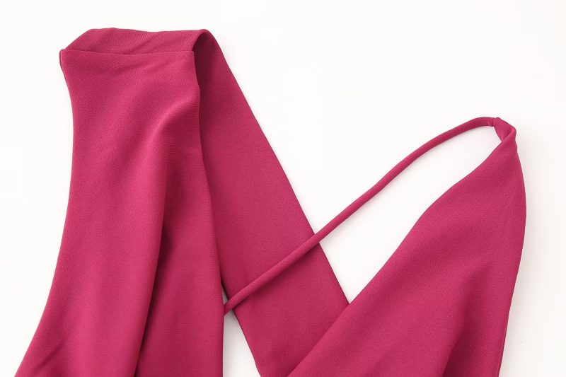 Elegant High-Grade Rose Red Dress - Image 3