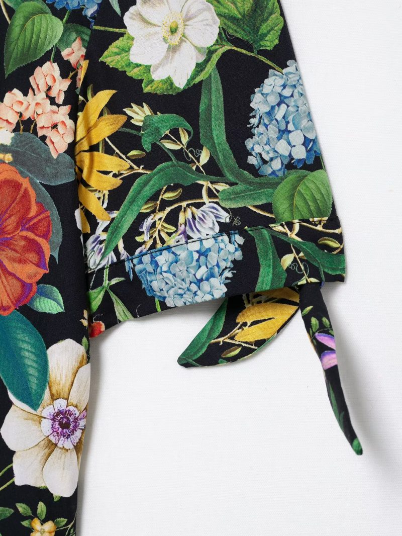 Floral Print Poplin Short Sleeve Midi Dress - Image 4