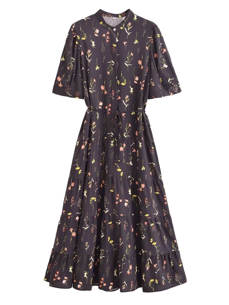Bohemian Belted Puff Sleeve Summer Dress - Image 2