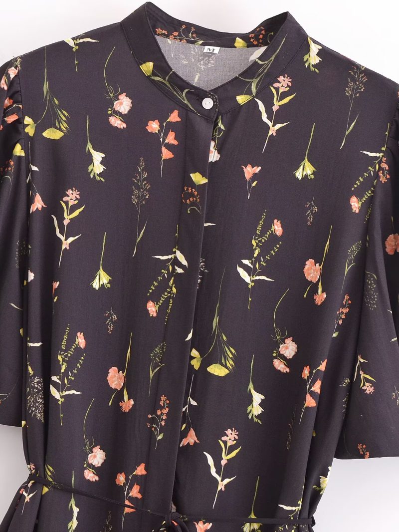 Bohemian Belted Puff Sleeve Summer Dress - Image 3