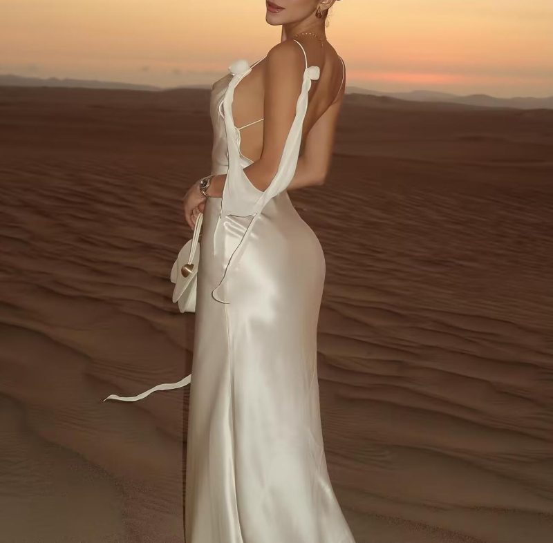 Sexy Strap Backless Maxi Dress for Summer