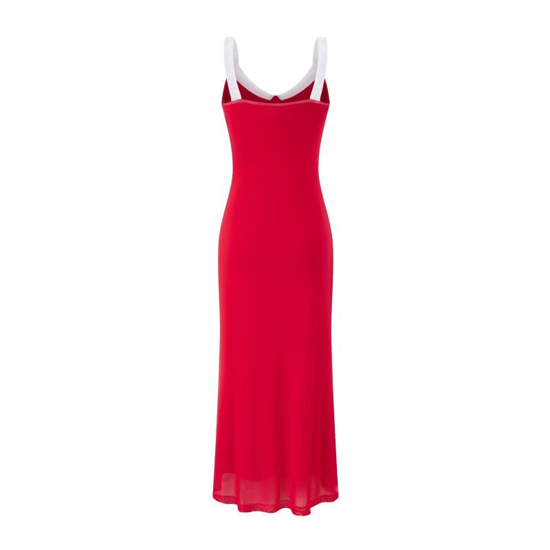 Spring Floral Contrast Patchwork Sling Dress - Image 2