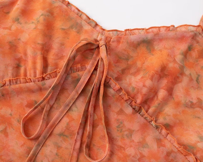 Spring Floral Print Casual Suspender Dress - Image 4