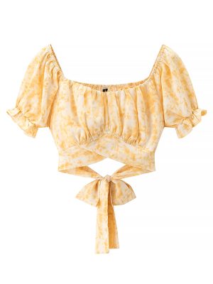 Women’s Printed Tube Top with Lace-Up Design