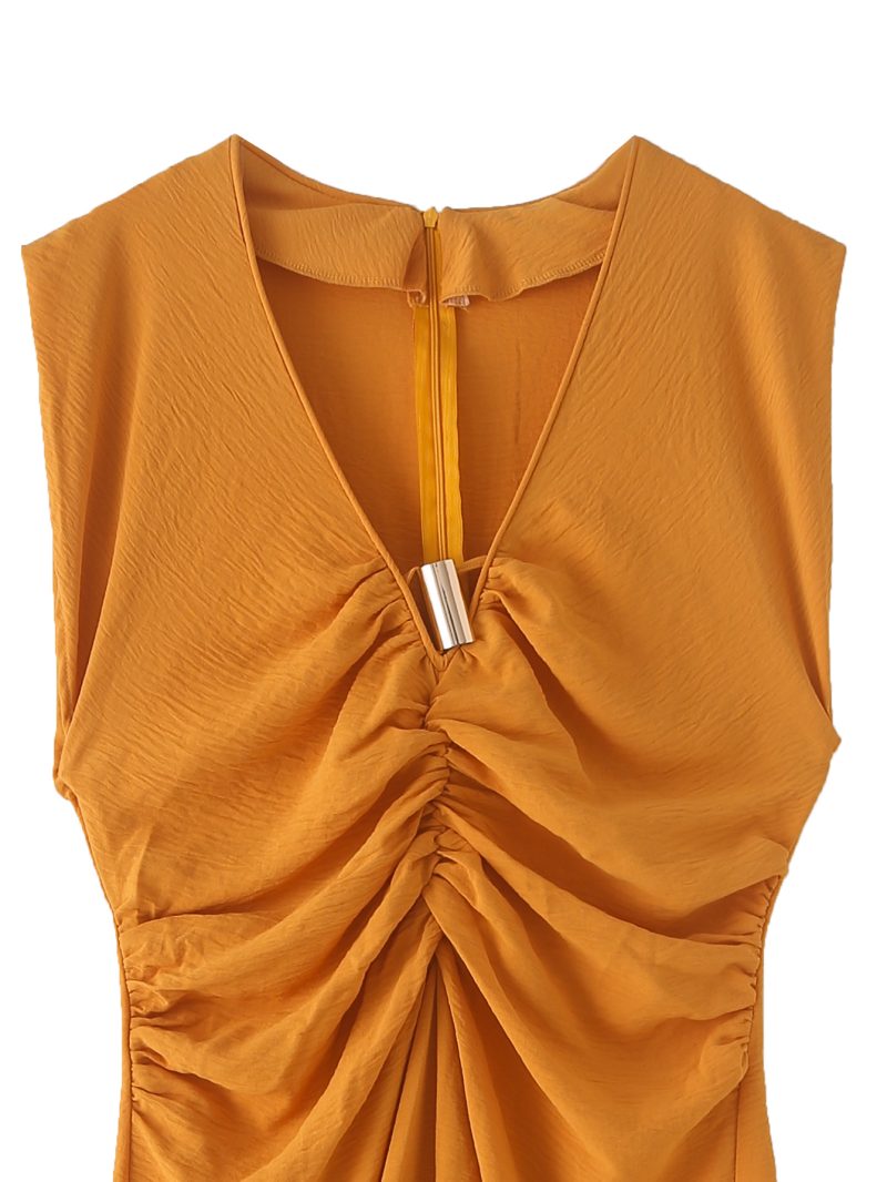 Summer Slim Fit Waist-Controlled Pleated Dress - Image 2