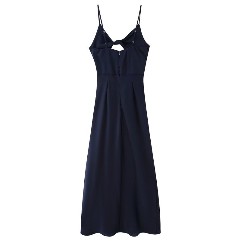 Twisted Knot Embellished Hollow Suspender Dress - Image 3