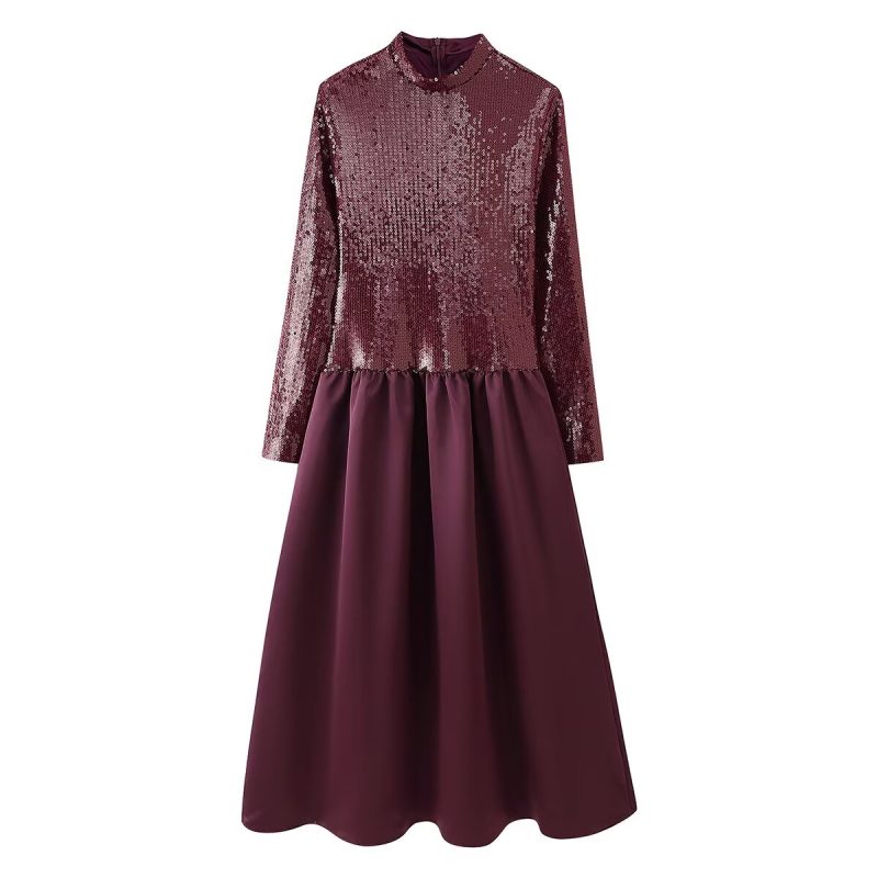 Sexy One Shoulder Sequin Split Evening Dress