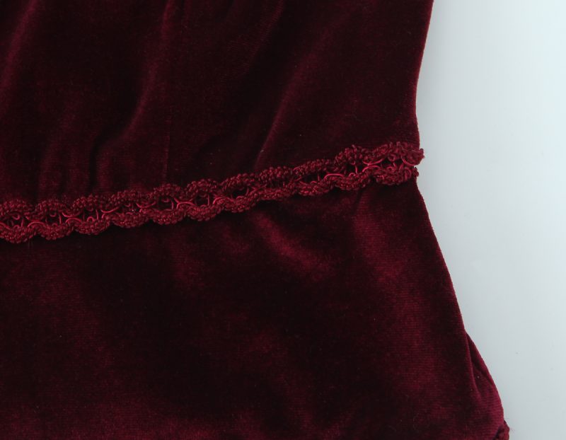 Lace Fastener Velvet Slim Fit Waist Vest - Image 4