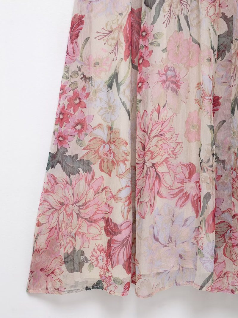 Floral Belted Midi Dress for Spring Summer - Image 3
