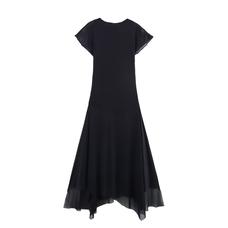 Spring Sleeveless Pleated Silk Net Dress - Image 4