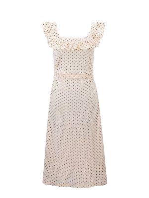 Summer Polka Dot Flying Sleeve Waist Dress