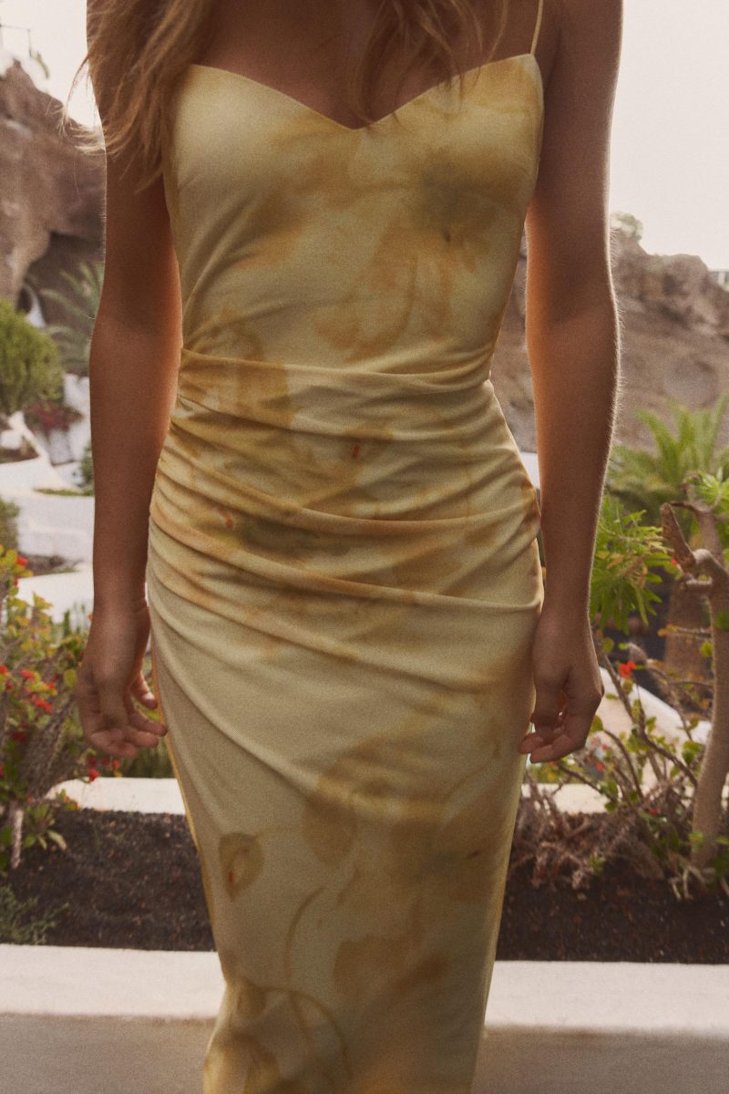 Printed Silk Net Sleeveless Midi Dress - Image 2