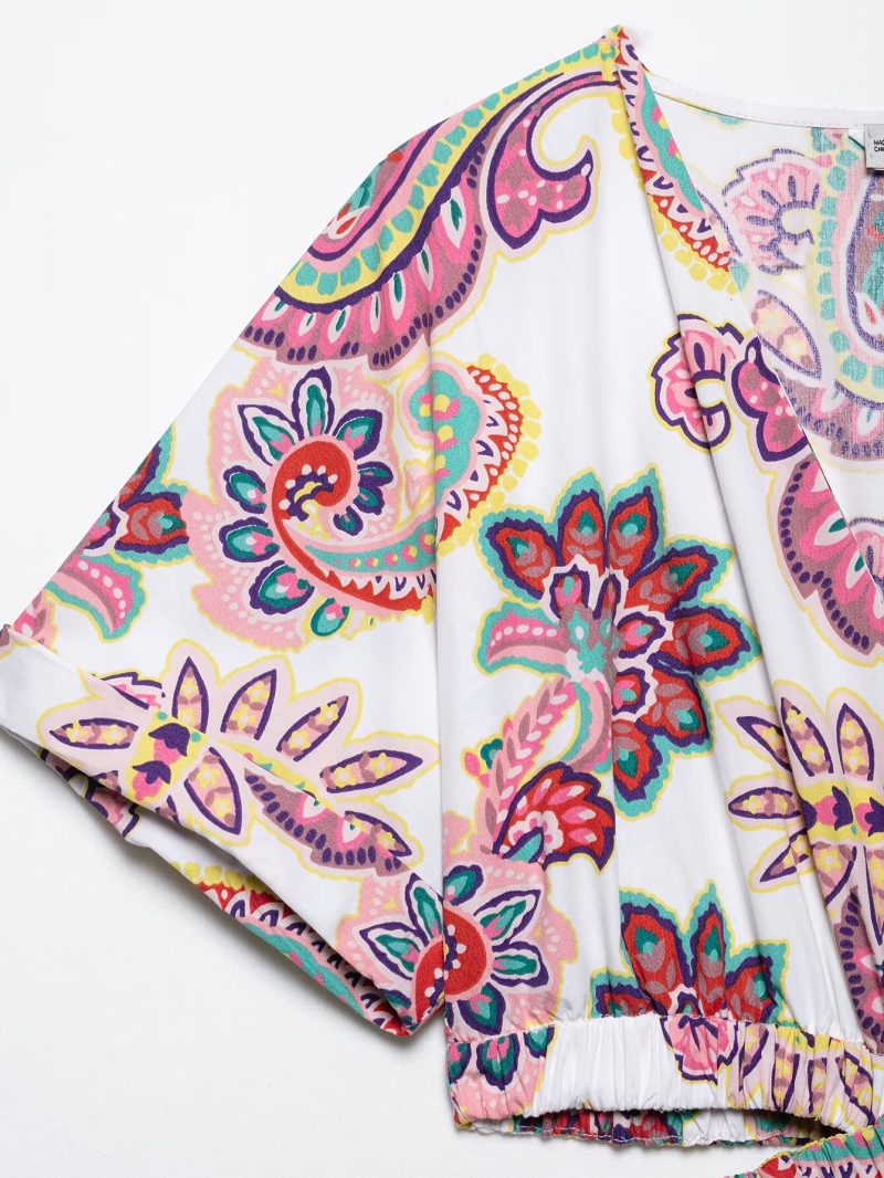 Casual Short Sleeve Slim Poplin Dress - Image 3
