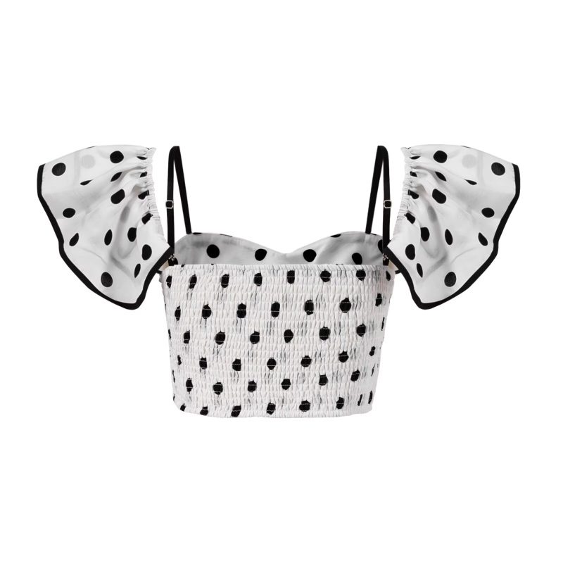 Women’s Sexy Off-Shoulder Polka Dot Tube Top - Image 2