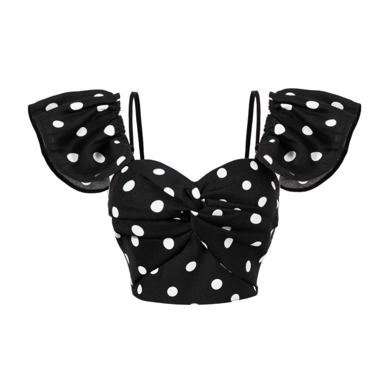 Women’s Sexy Off-Shoulder Polka Dot Tube Top - Image 3