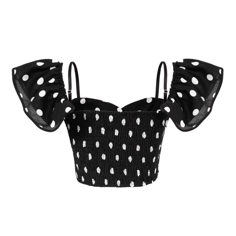 Women’s Sexy Off-Shoulder Polka Dot Tube Top - Image 4